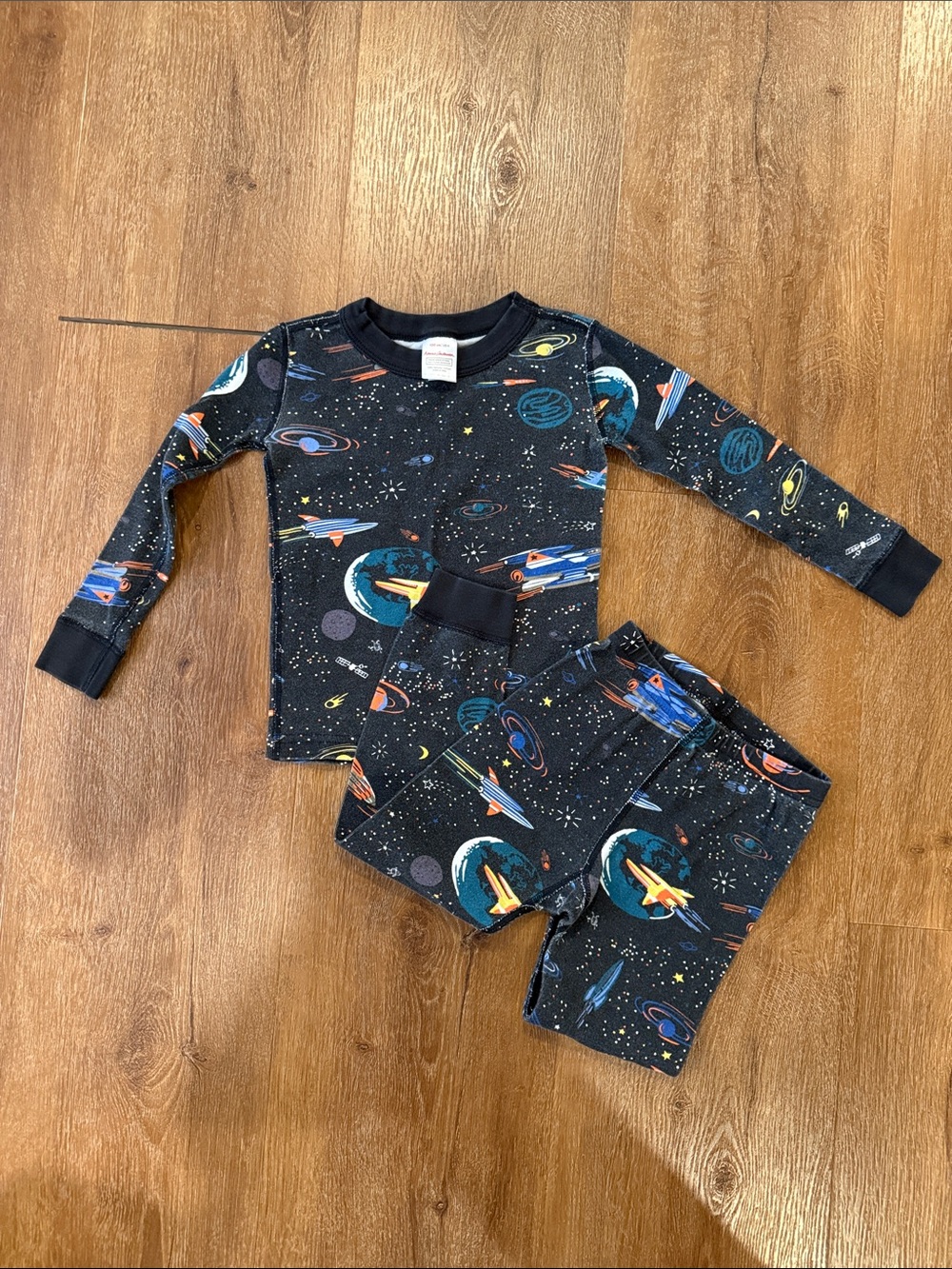 Hanna Andersson Black Space Rocket Pajama Set